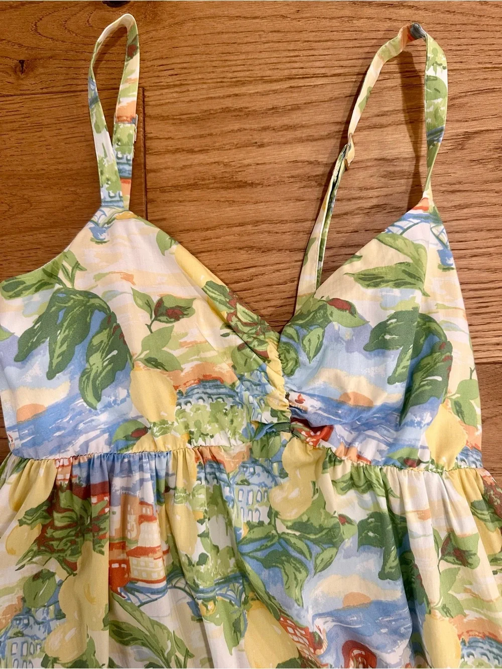 Abercrombie & Fitch Yellow Green Blue Floral Maxi Dress